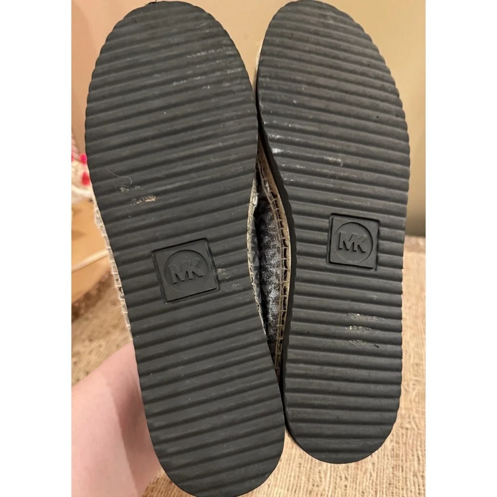 Michael Kors Hastings Signature Logo‎ Silver Metallic Espadrilles 9.5 158$